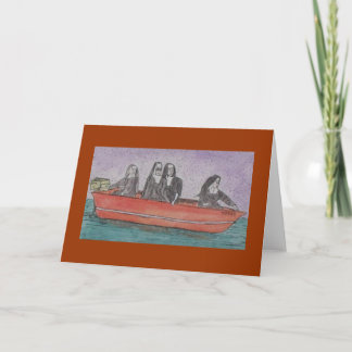 Nonnen in een boot kaart