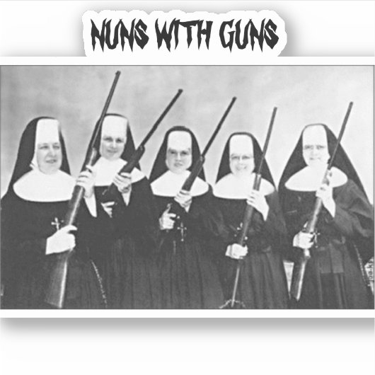 Nonnen met Pistolen sticker (Voorkant)