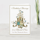 Nonnen Verjaardag Zegeningen Viering Maagd Maria Kaart (Voorkant)