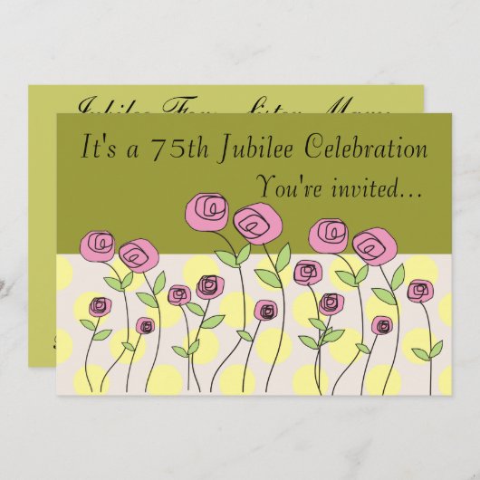 Nonnes 75e jubilé Invitations à célébrer (Devant / Derrière)
