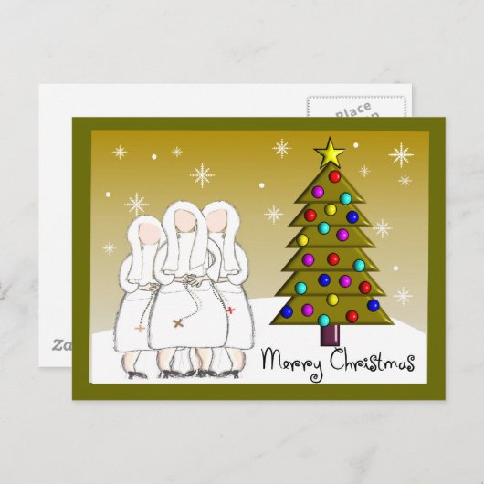 Nonnes Cartes de Noël et Cadeaux-Art Design (Devant / Derrière)