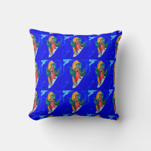 nonnes de surf sur coussin bleu