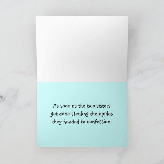 Nonnes volant des cartes et des cadeaux de pommes (Intérieur)