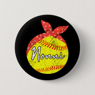 Nonni Softball Ball Moederdag Ronde Button 5,7 Cm