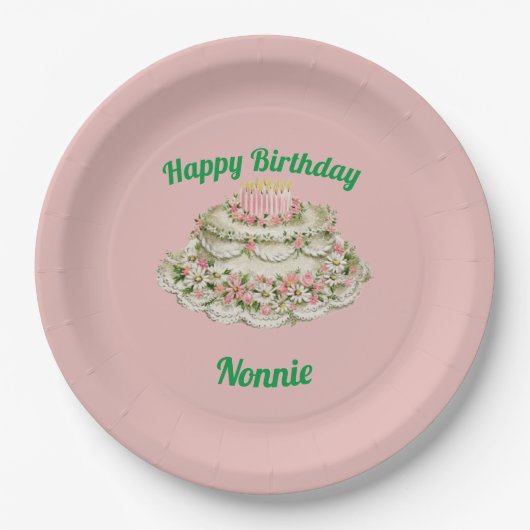 NONNIE ~  BIRTHDAY CAKE ~ PAPIEREN BORDJE (Voorkant)