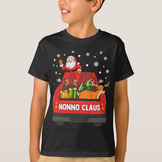 Nonno Claus Rode Vrachtwagen Santa Rendier Elf Ker T-shirt (Voorkant)