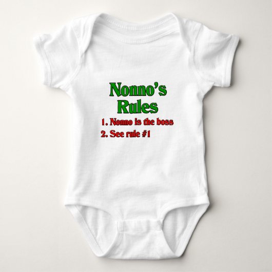 Nonno's (Italiaanse grootvader) Regels Romper (Voorkant)