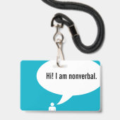 NONVERBAL spraakballon Badge (Voorzijde met lanyard)