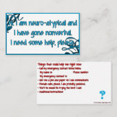 Nonverbale noodkaarten visitekaartje (Voorkant / Achterkant)