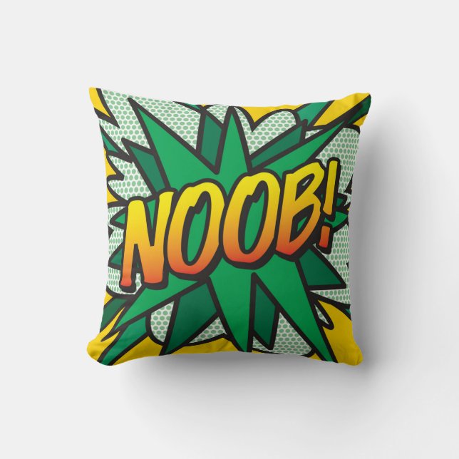 NOOB Funny Cool Modern Comic Book Pop Art Kussen (Voorkant)