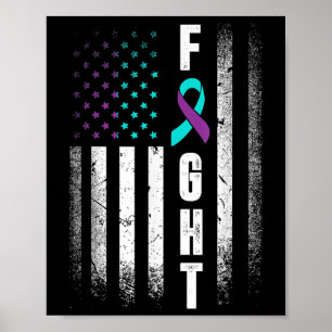 Nood Amerikaanse Vlag Strijd Zelfmoordpreventie Be Poster