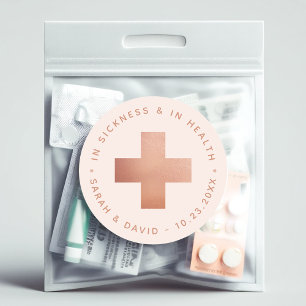 Nood Roze Roze Gouden Kruis katerkit Ronde Sticker