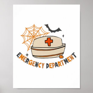 Noodafdeling Halloween Noodkamer Verpleegkundigen Poster