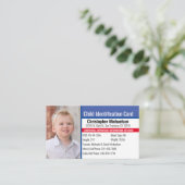 Noodallergische foto voor identificatie van kinder visitekaartje (Staand voorkant)