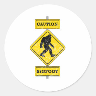 Noodgedwongen waarschuwing Bigfoot Ronde Sticker
