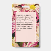 Noodhulp medische waarschuwing Aangepaste kaart Ka Badge (Back)