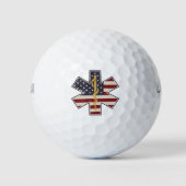 Noodhulp van medisch personeel: Amerikaanse vlag - Golfballen (Voorkant)