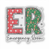 Noodhulp Verpleegster Kerstmis, ER Crew Sticker (Voorkant)