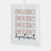 Noodhulpafdeling | ER Zuster | ER Tech Glas Ornament (Voorkant links)