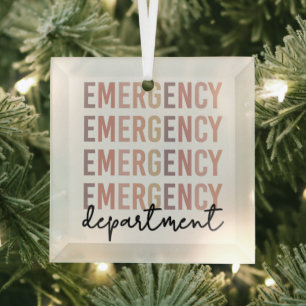 Noodhulpafdeling   ER Zuster   ER Tech Glas Ornament