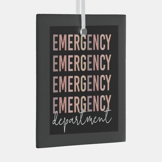 Noodhulpafdeling | ER Zuster | ER Tech Glas Ornament (Voorkant Rechts)