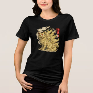 Noodle Kitsune – Japanese Fox Spirit Made of Ramen Tri-Blend Shirt
