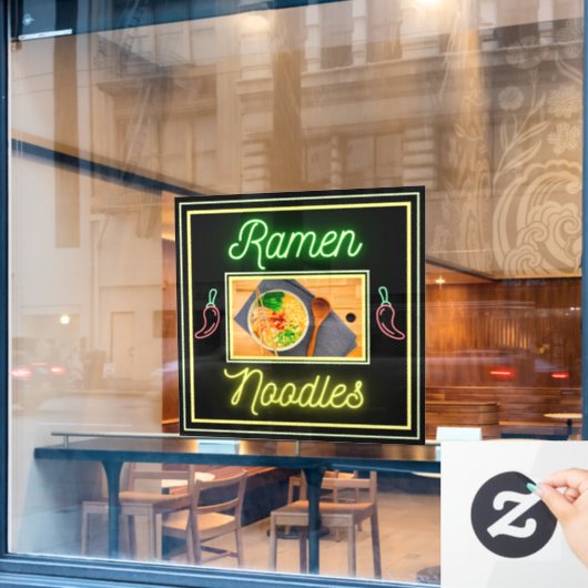 Noodle Restaurant Noodle Bowl Afbeelding Voorzijde Raamsticker (Cafe Raam)
