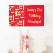 Noodles Pasta Kind 1e verjaardag Italiaanse Spandoek (Insitu)