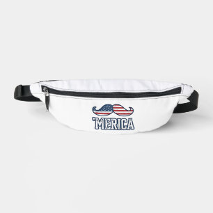 Noodlijdend Amerika Snor Patriottisch Vector Ontwe Heuptasje