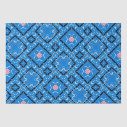 Noodlijdend Blauw Zwart Roze Diamant Tissue Papier (Voorkant)