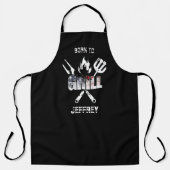 Noodlijdend Born to Grill BBQ Gereedschap Schort (Voorkant)