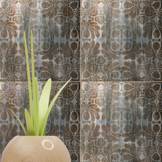 Noodlijdend Hout Replica Bruin Damast Tegeltje