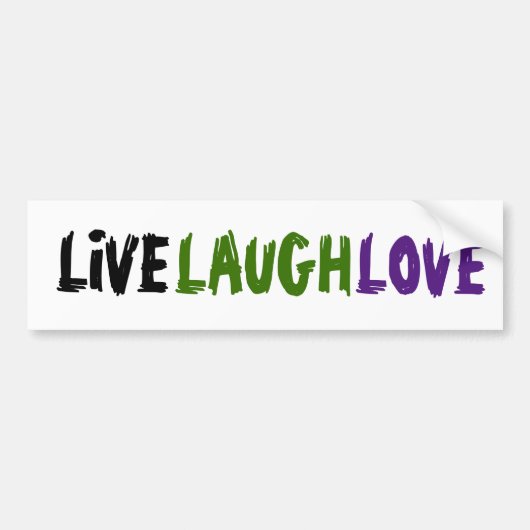 Noodlijdend LIVE LACHEN LIEFDE delen een aantal vr Bumpersticker (Voorkant)