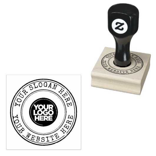  noodlijdend ontwerp rond Logo gepersonaliseerd Rubberstempel (Gestempeld)