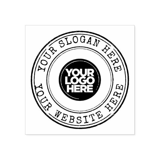 noodlijdend ontwerp rond Logo gepersonaliseerd Rubberstempel (Afrduk)