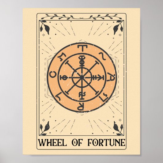 Noodlijdend Rad van Fortuin grote arcana tarot Poster (Voorkant)