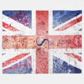 noodlijdend Union Jack Flag Monogram Fleece Deken (Voorkant (Horizontaal))