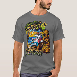 Noodlijdende Aloha Hawaiian Tropische Eenhoorn Moa T-shirt