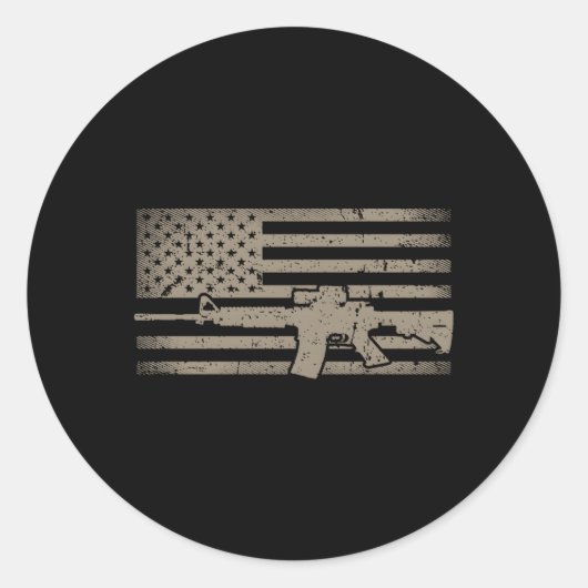 Noodlijdende Amerikaanse vlag AR15 voor Pistool AR Ronde Sticker (Voorkant)
