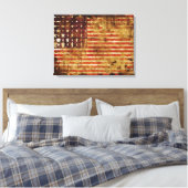 Noodlijdende Amerikaanse vlag Canvas Wrap Afdruk (Insitu (Slaapkamer))