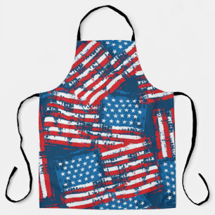 Noodlijdende Amerikaanse vlag geschilderd patroon Schort