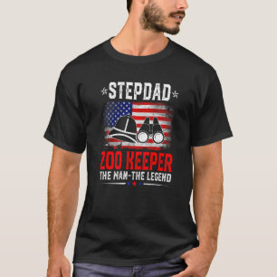 Noodlijdende Amerikaanse vlag Stepdad Zoo Keeper T T-shirt