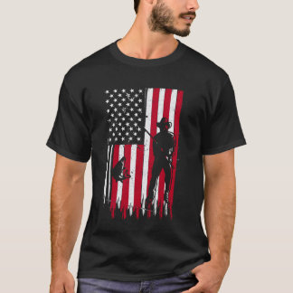 Noodlijdende Amerikaanse Vlag Vissen Patriottische T-shirt