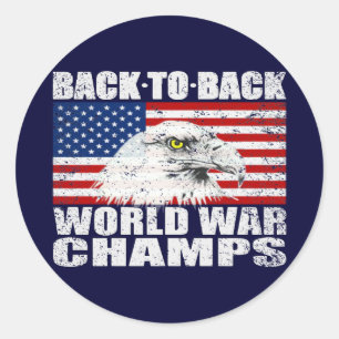 noodlijdende Amerikaanse World War Champs Sticker