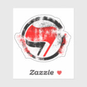 Noodlijdende anti-fascistische actie vlag sticker (Vel)