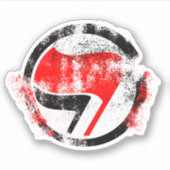 Noodlijdende anti-fascistische actie vlag sticker (Voorkant)
