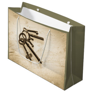 Noodlijdende Antiek Skeleton Sleutels op Sleutelri Large Cadeautasje