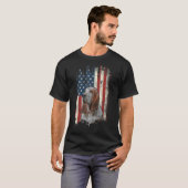 Noodlijdende Basset Hound Amerikaanse vlag Patriot T-shirt (Voorkant volledig)