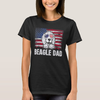 Noodlijdende Beagle Dad USA Vlag Vaderdag T-shirt