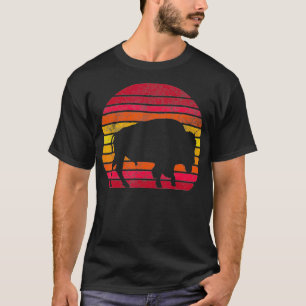 Noodlijdende Buffel Retro Style Bison  Mannen W T-shirt